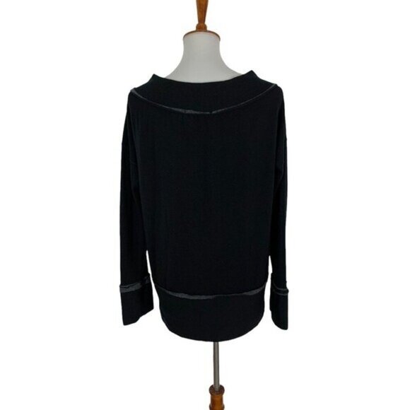 Stateside Pullover Sweater Medium Black Minimalist Cozy Loungewear - Picture 5 of 7